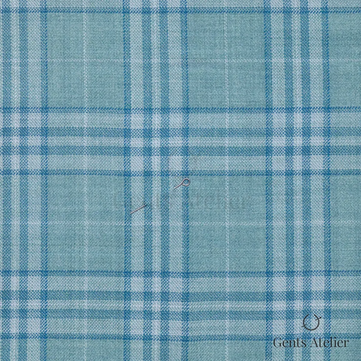 Костюм из Huddersfield 252847-A — светло-бирюзовый, 100% шерсть