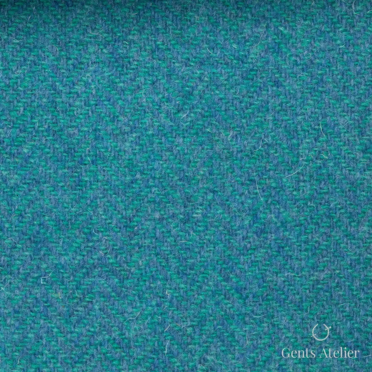 Пальто из Harris Tweed LB000201 — бирюзовый, 100% шерсть