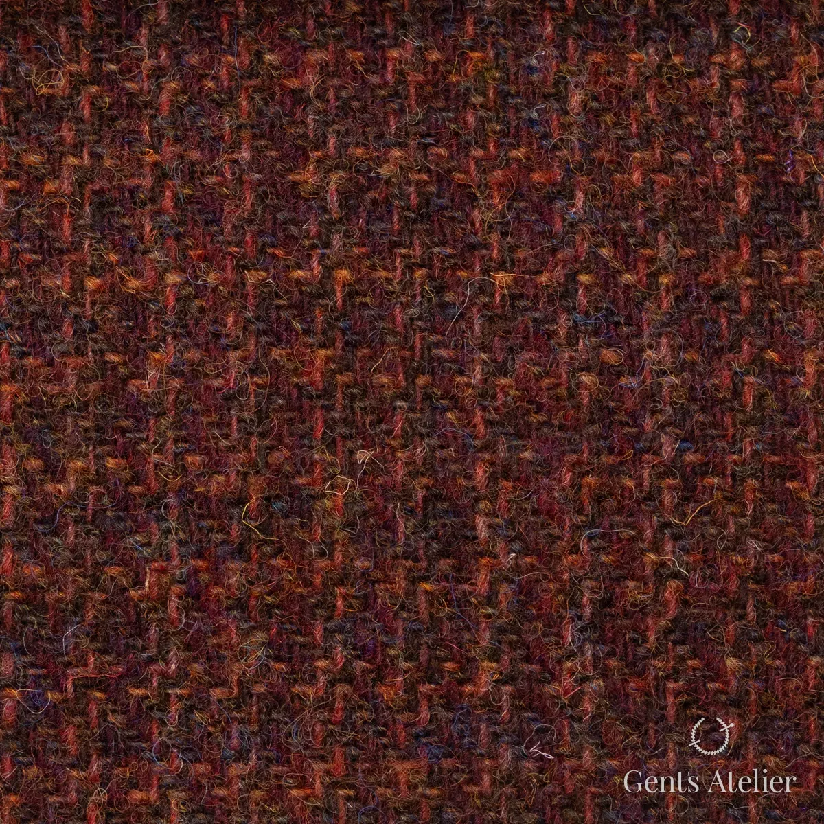 Пальто из Harris Tweed LB002040 — бордовый, 100% шерсть