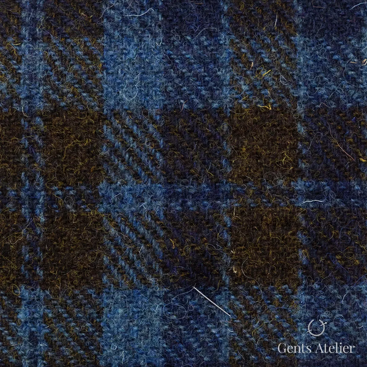 Пальто из Harris Tweed LB000865 — синий, 100% шерсть