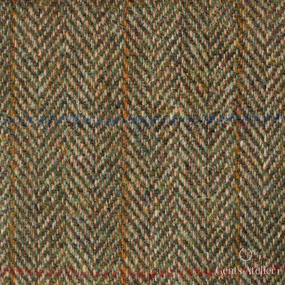 Пальто из Harris Tweed LB000164 — зелёный, 100% шерсть