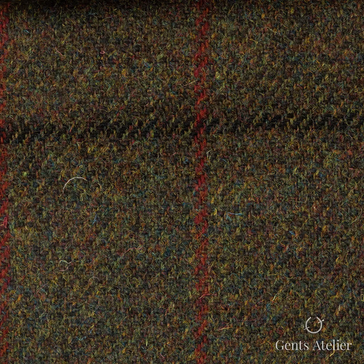 Пальто из Harris Tweed LB002839 — оливковый, 100% шерсть