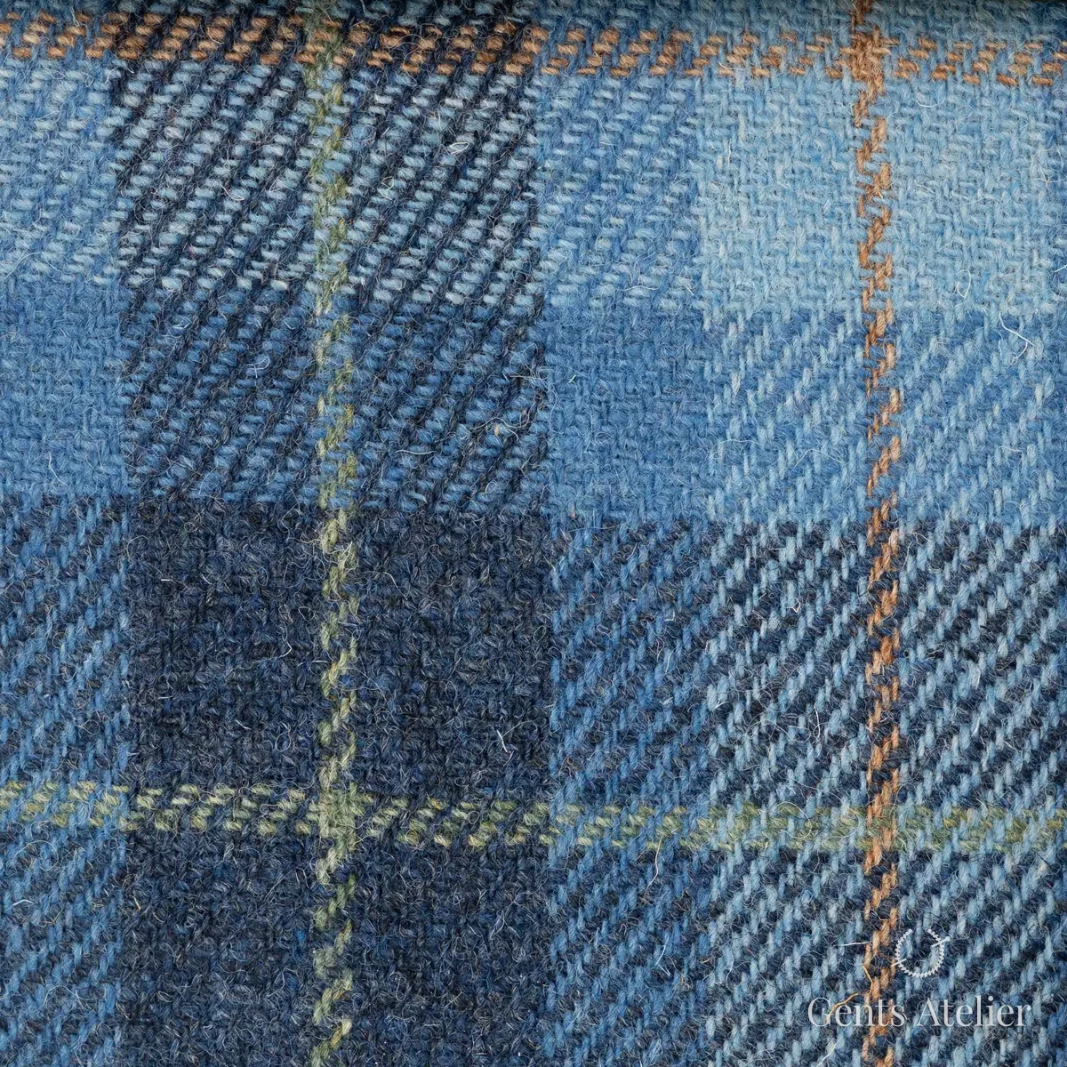 Пальто из Harris Tweed LB002175 — голубой, 100% шерсть