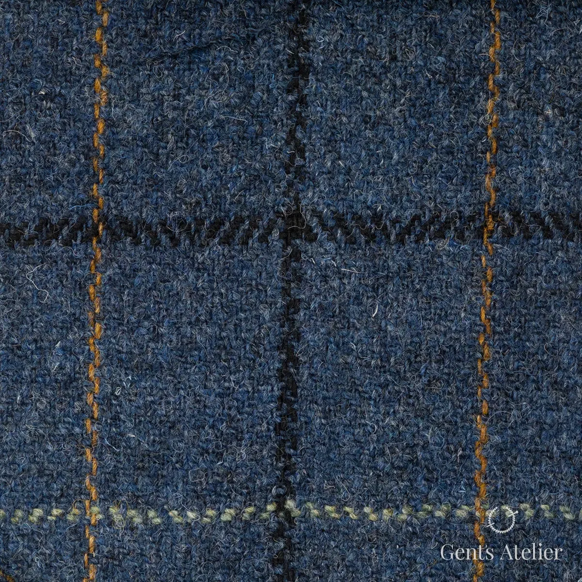 Пальто из Harris Tweed LB002840 — синий, 100% шерсть