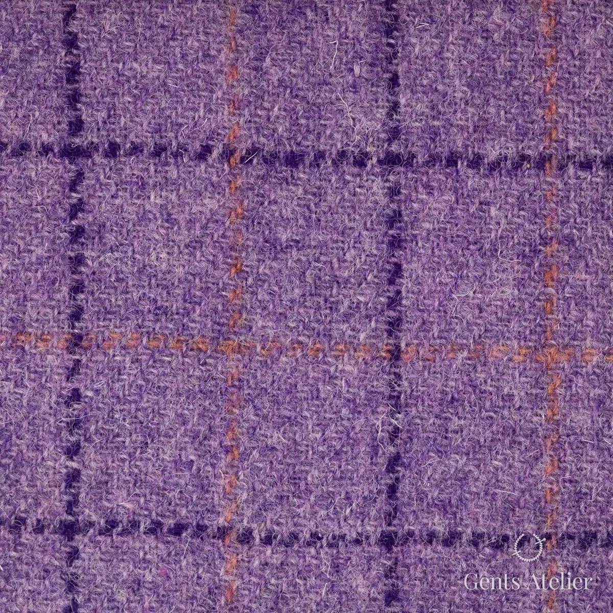 Пальто из Harris Tweed LB000858 — фиолетовый, 100% шерсть