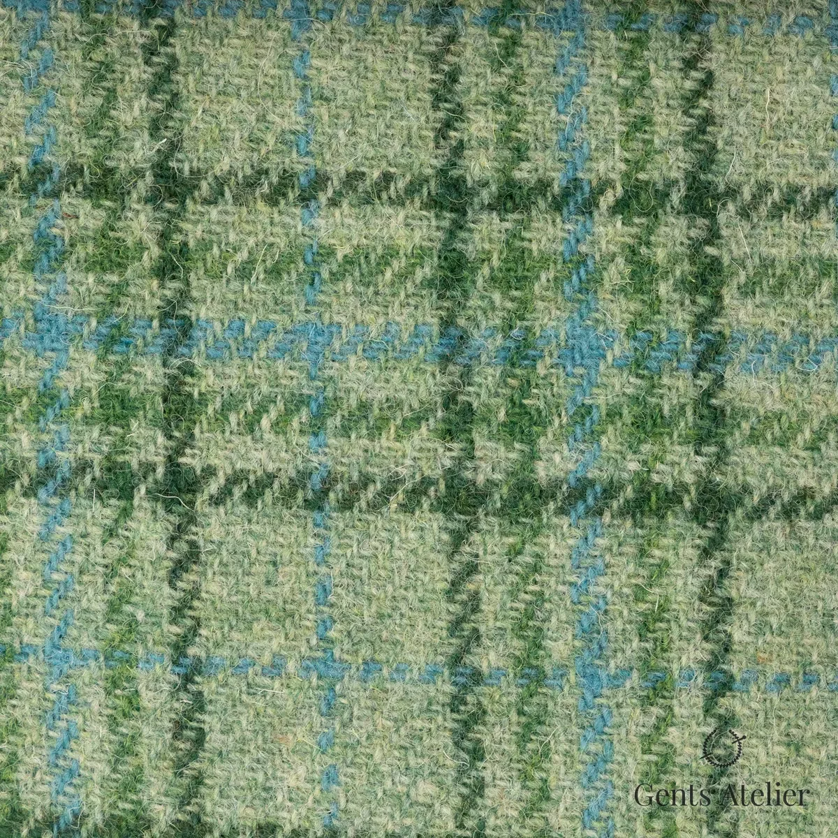 Пальто из Harris Tweed LB000857 — зелёный, 100% шерсть