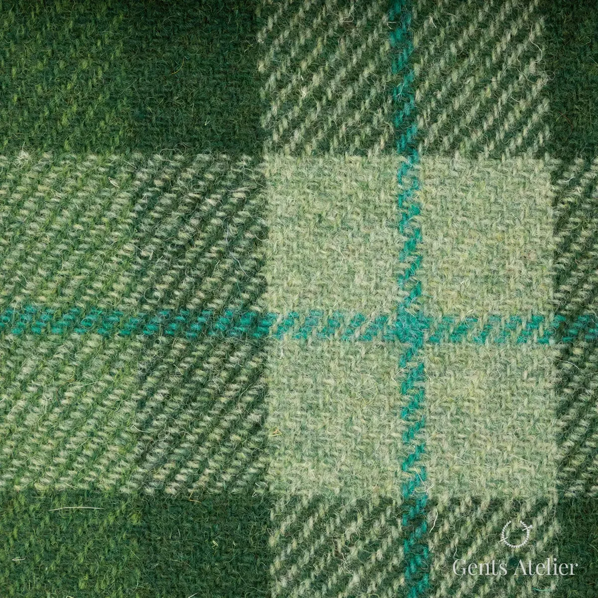 Пальто из Harris Tweed LB000835 — зелёный, 100% шерсть