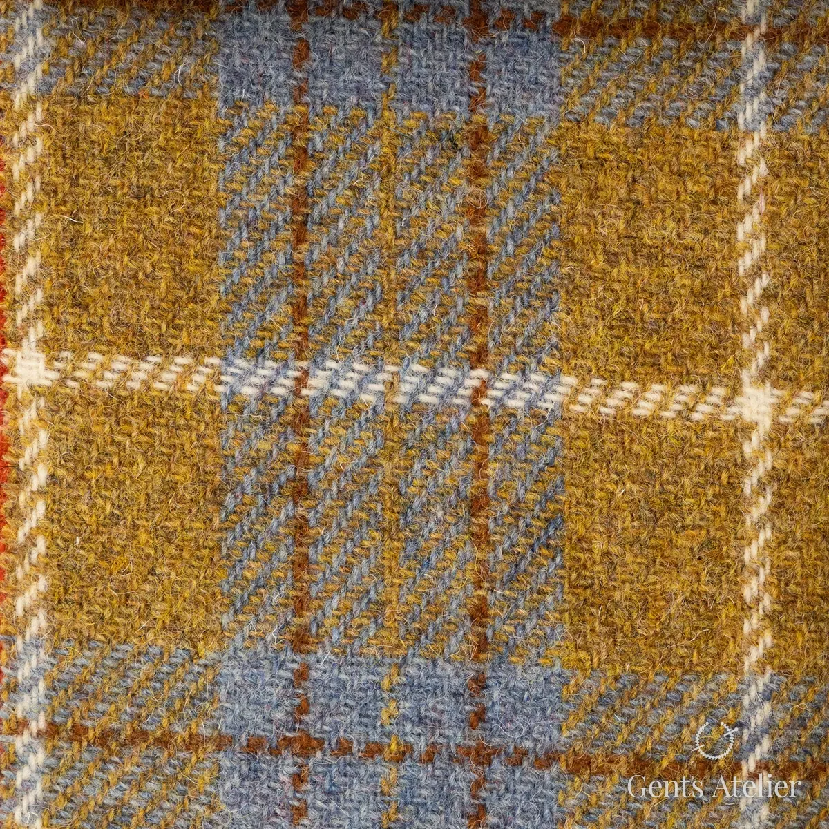Пальто из Harris Tweed LB000872 — горчичный, 100% шерсть