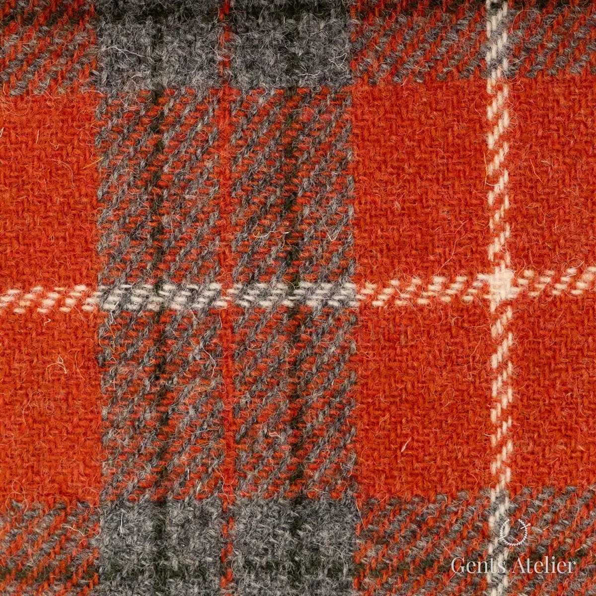 Пальто из Harris Tweed LB000873 — красный, 100% шерсть
