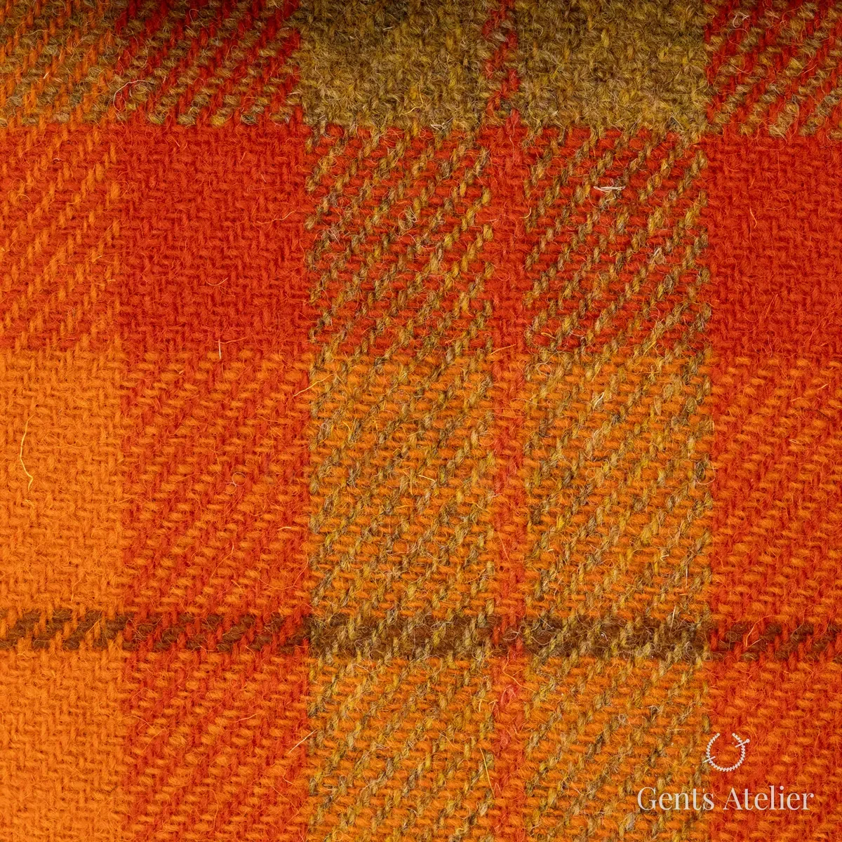 Пальто из Harris Tweed LB000836 — оранжевый, 100% шерсть