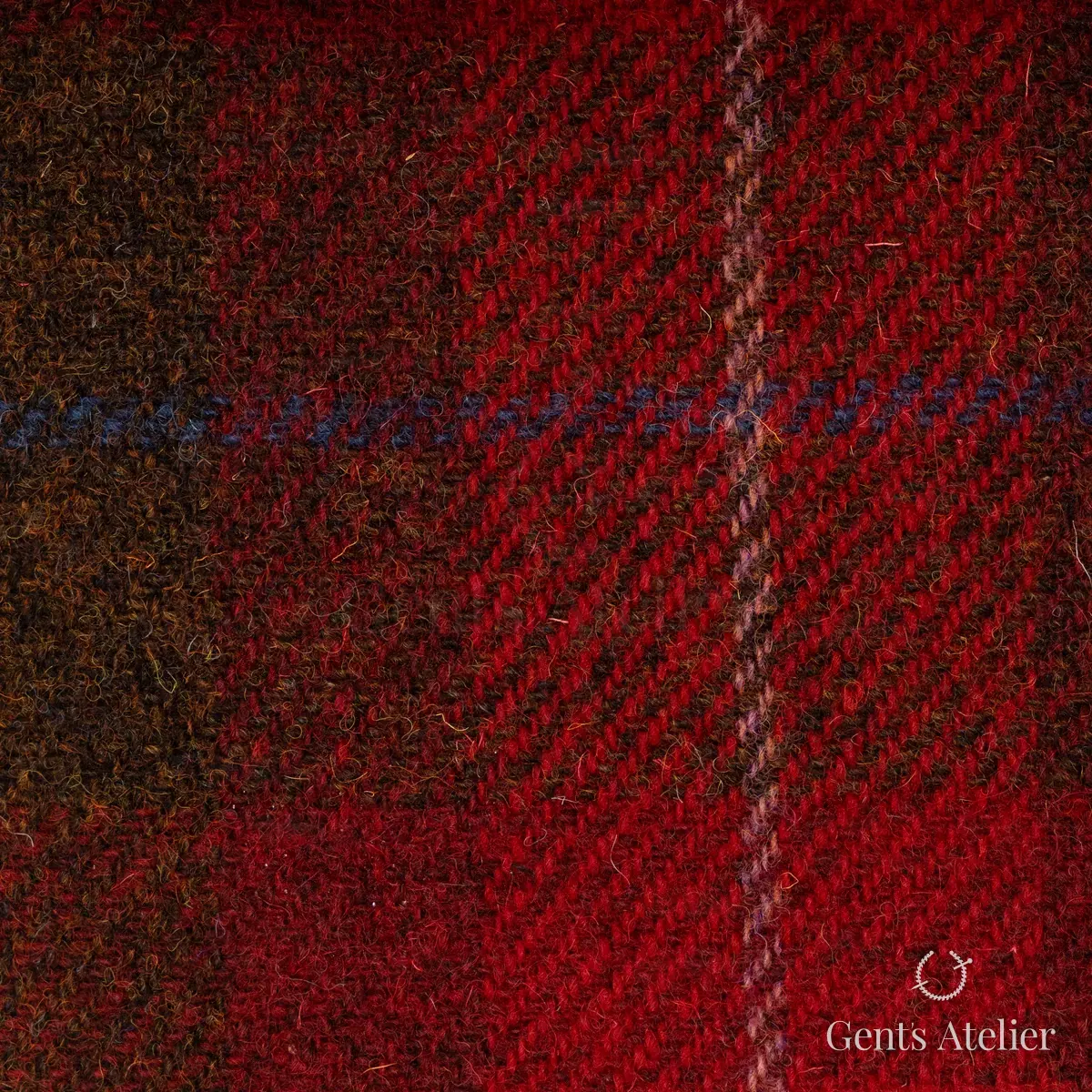 Пальто из Harris Tweed LB000912 — бордовый, 100% шерсть
