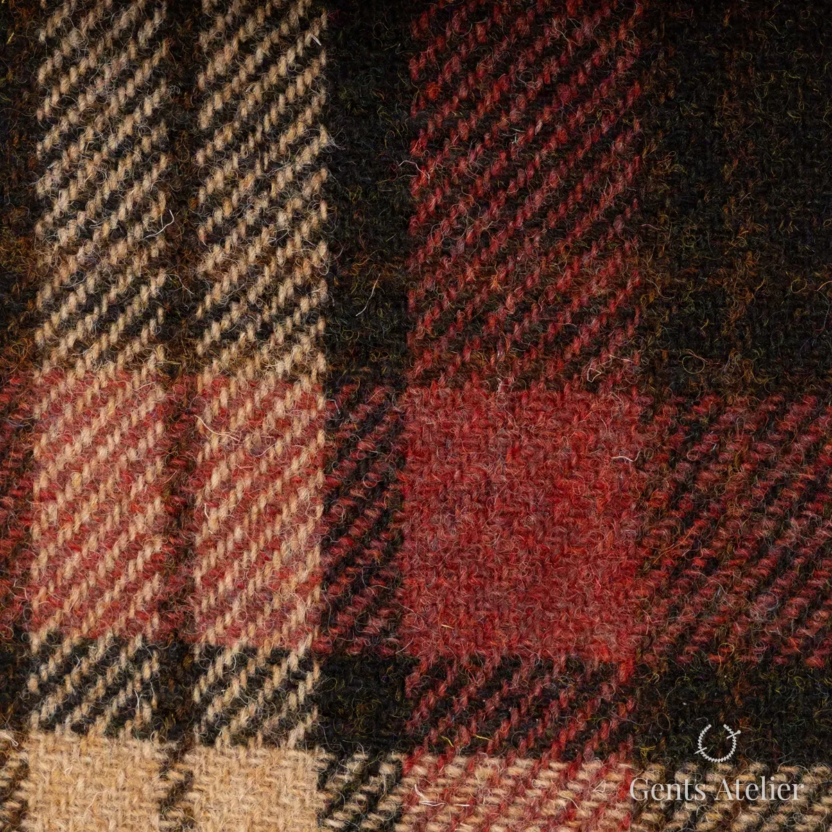 Пальто из Harris Tweed LB002159 — красный, 100% шерсть