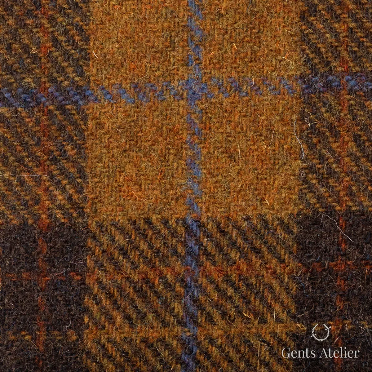 Пальто из Harris Tweed LB000883 — коричневый, 100% шерсть