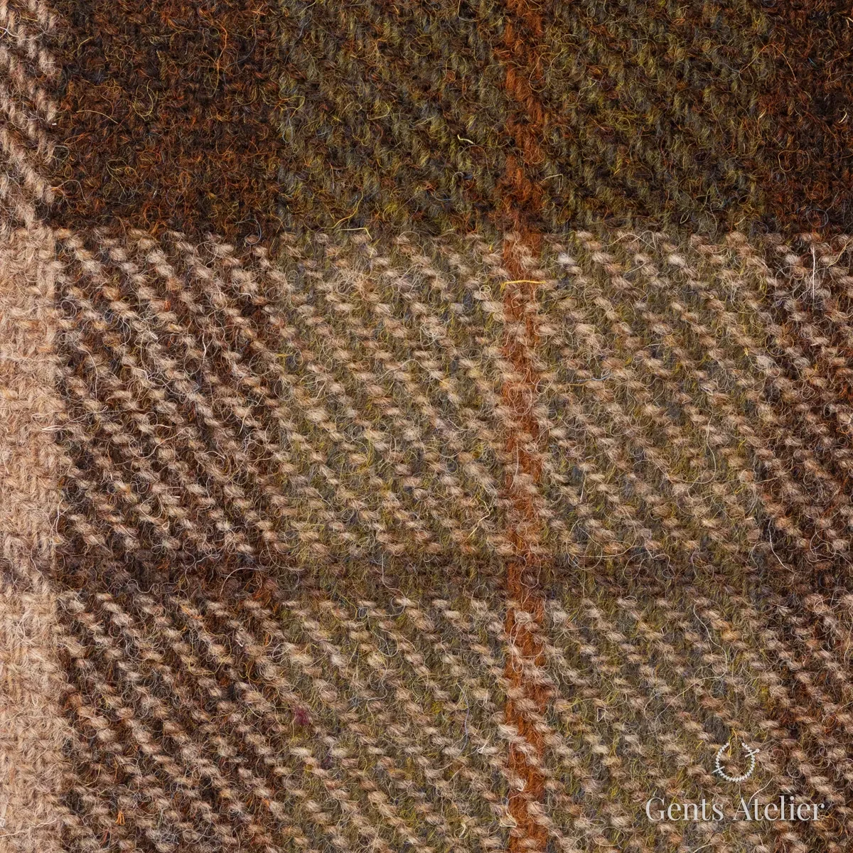 Пальто из Harris Tweed LB003822 — коричневый, 100% шерсть