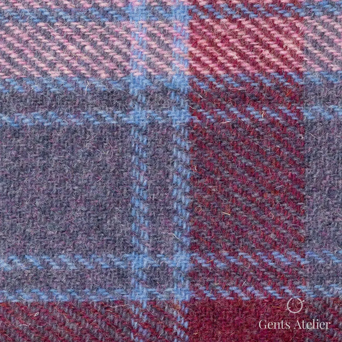 Пальто из Harris Tweed LB002162 — бордовый, 100% шерсть