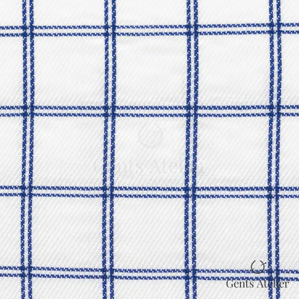 Сорочка из James Fabric 56222 004 — белый в крупную синюю клетку (виндоупейн), 100% Хлопок