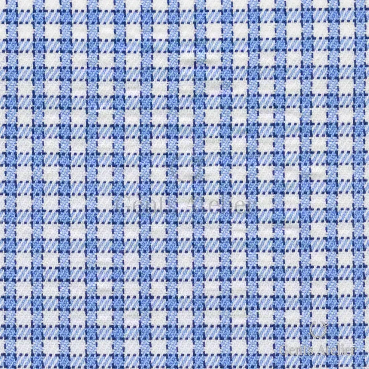 Сорочка из James Fabric 56222 007 — белый в мелкую синюю клетку (виндоупейн), 100% Хлопок