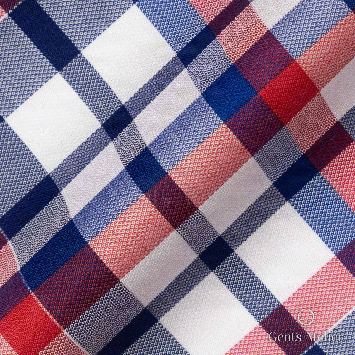 Костюм из James Fabric SS8913-02 — белый (клетка красно-синяя), 50% Хлопок 50% Тенсел