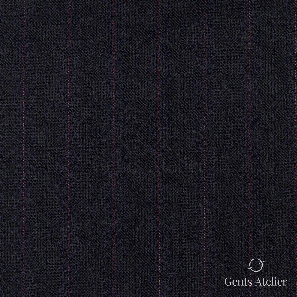 Костюм из Scabal 1501910 — почти чёрный тёмно-синий с красной нитью, 100%WO