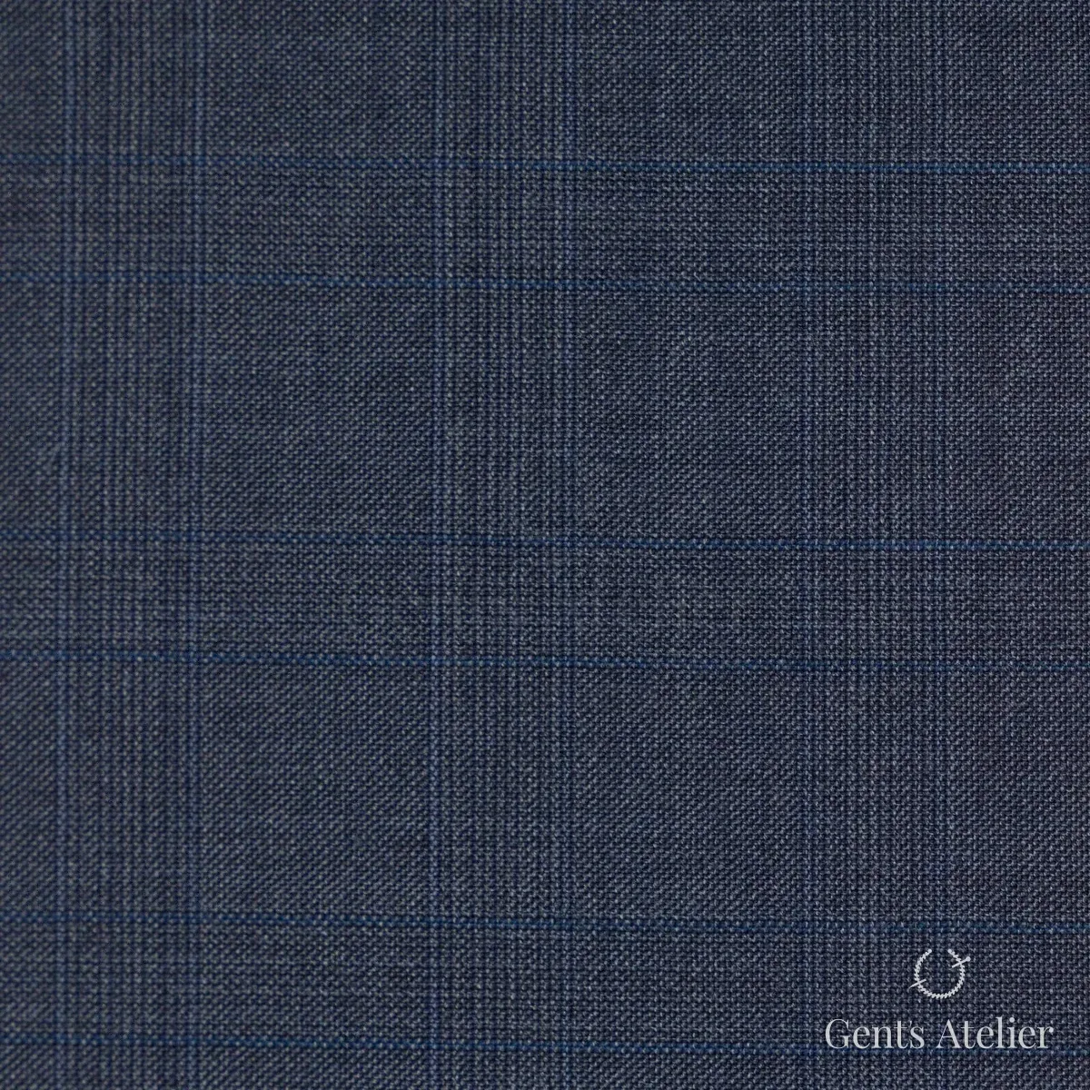 Костюм из Scabal 1501914 — тёмно-синий с голубым оверчеком, 100%WO