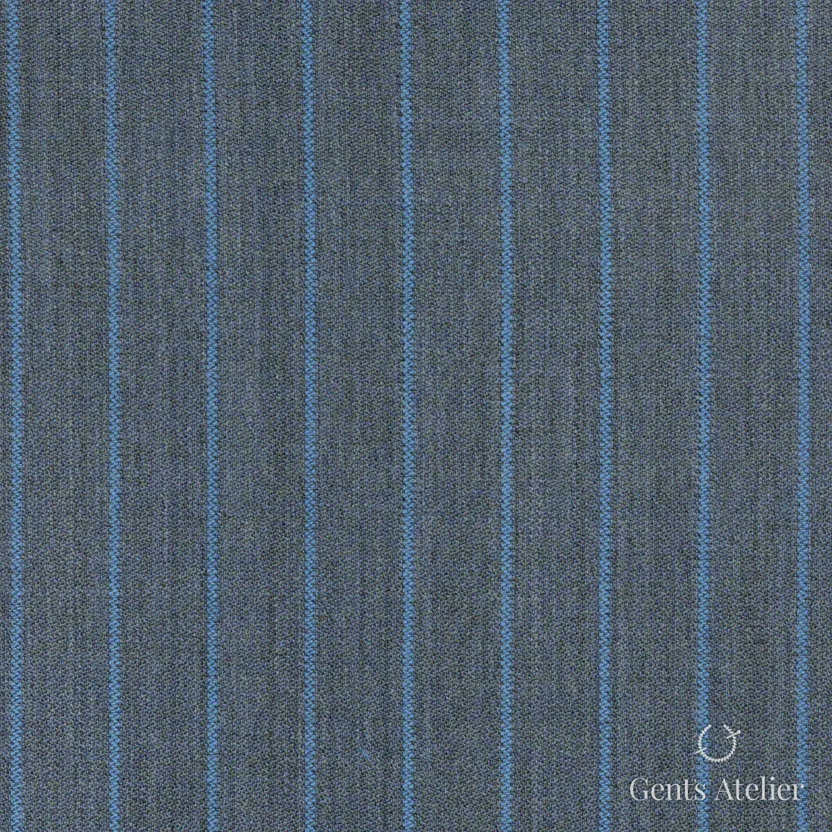 Костюм из Scabal 1501921 — васильково-синий с серой полоской, 100%WO