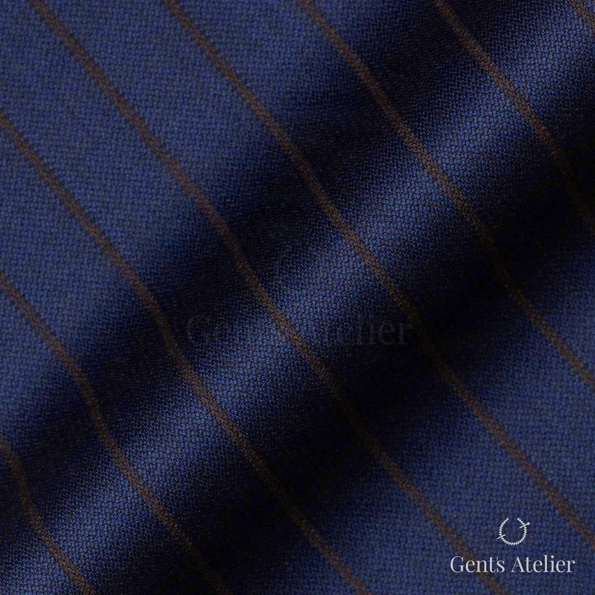 Костюм из Scabal 1501922 — тёмно-коричневый с синей полоской, 100%WO