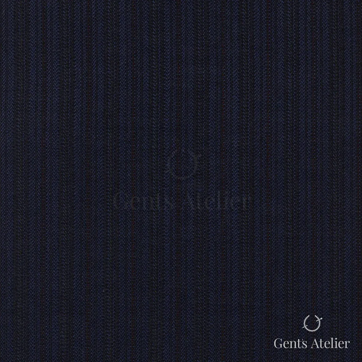 Костюм из Scabal 1501934 — тёмно-синий с рыжей полоской, 100%WO