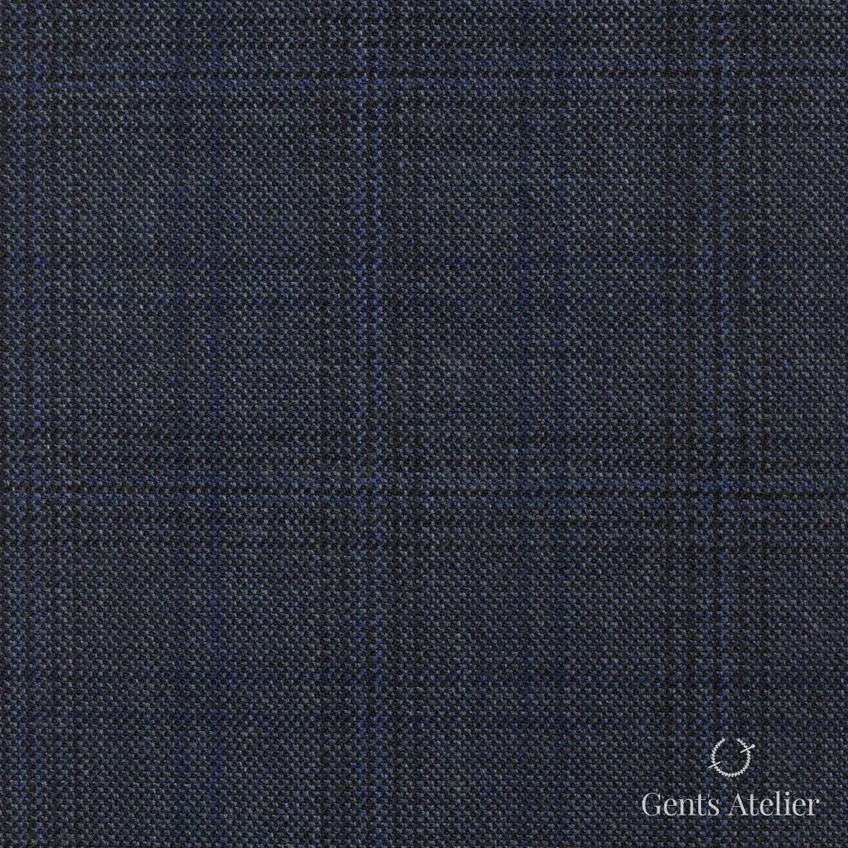 Зимний костюм из Scabal 1501560 — тёмно-синий, почти чёрный, в клетку