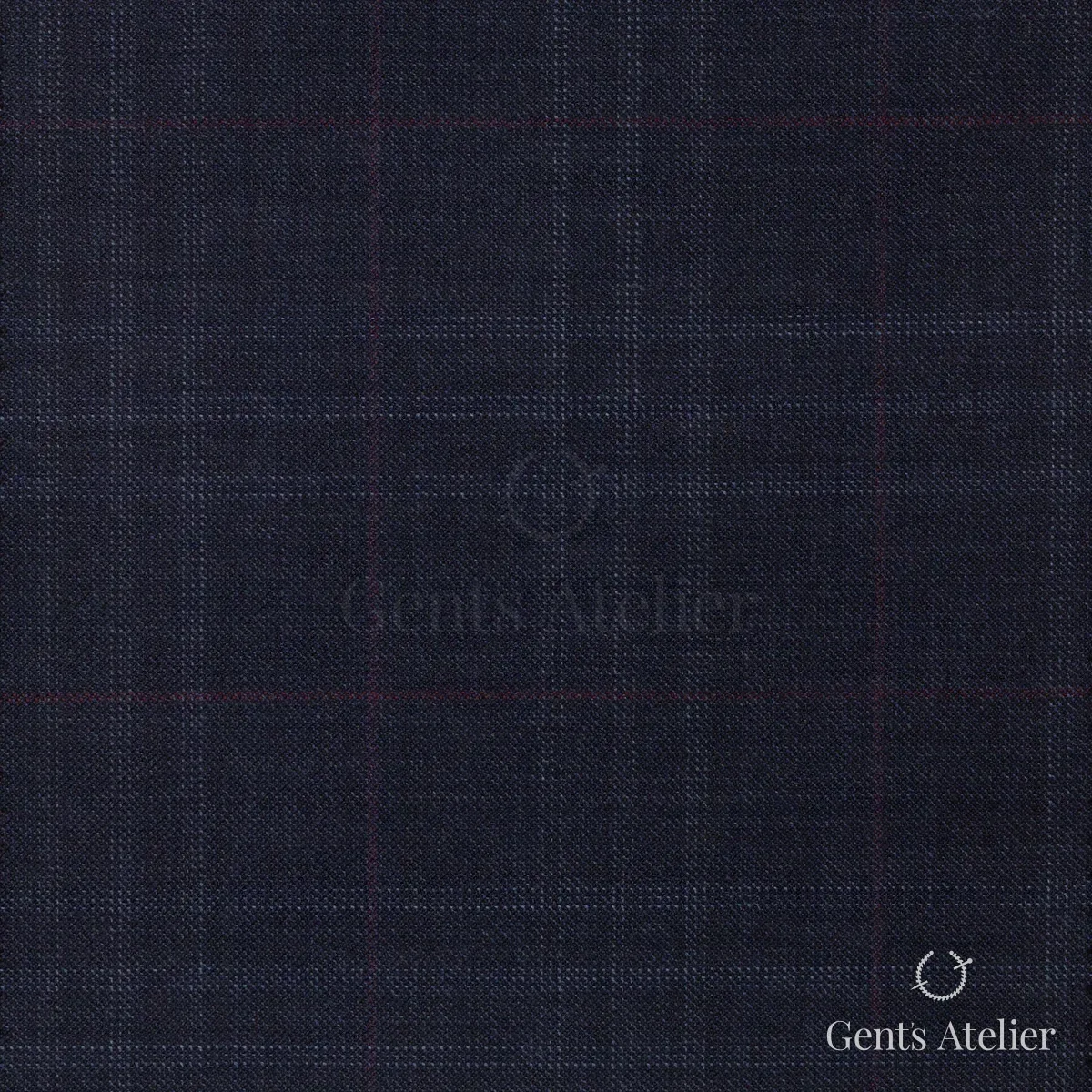 Костюм из Scabal 1503170 — тёмно-синий с бордовым виндоупейном, Шерсть + кашемир