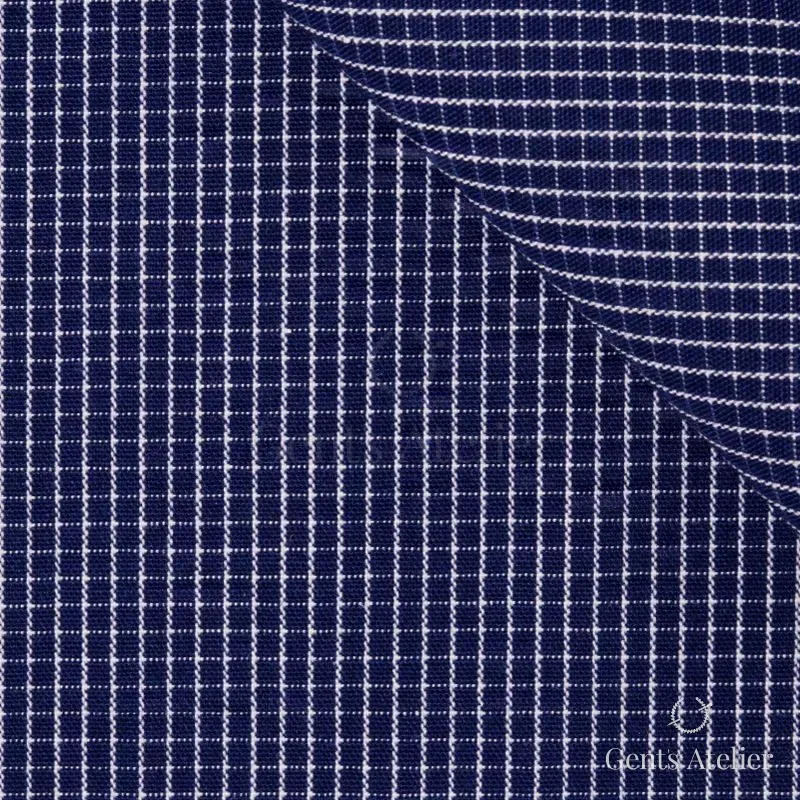 Сорочка из A&C 110012 — тёмно-синий с белым, 60% хлопок