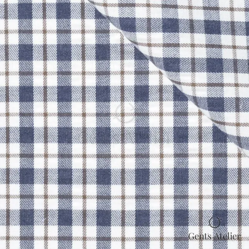 Сорочка из A&C 122763 — синий с коричневым, 100% Хлопок