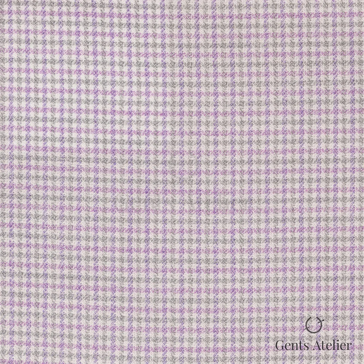 Сорочка из European Business Collection SAZ735A — белый в мелкую клетку с сиреневыми линиями и серыми окошками, 95% Хлопок, 5% Кашемир