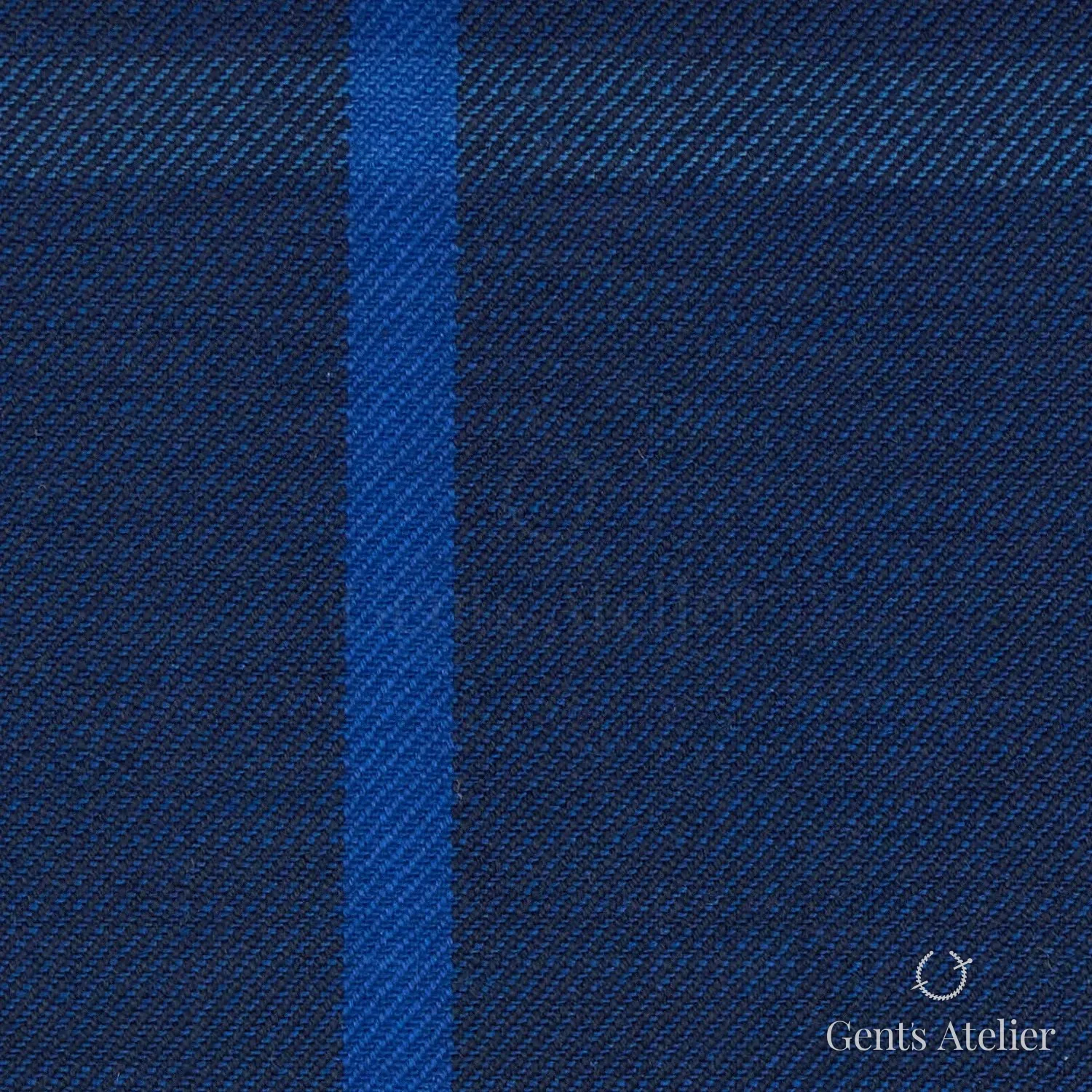 Костюм из Iniziare JX3744 — тёмно-синий с голубой полосой, 50% Шерсть, 50% Полиэстер