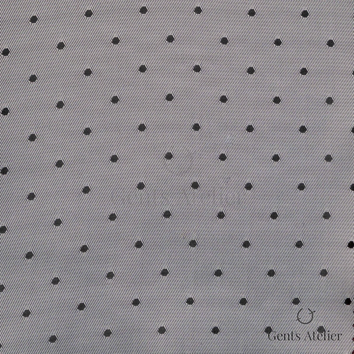 Подкладочная ткань Linings Tone on Tone TR892 — серый с чёрным горошком, 55%Полиэстер 45%Вискоза