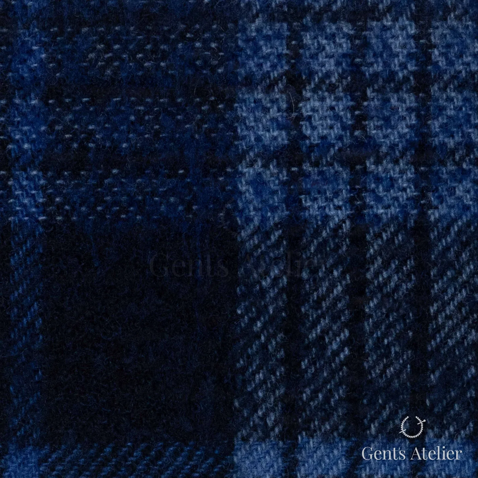 Костюмная ткань Marzoni 641 - 067 / 900 — Синий, клетка, 90% шерсть, 10% полиамид