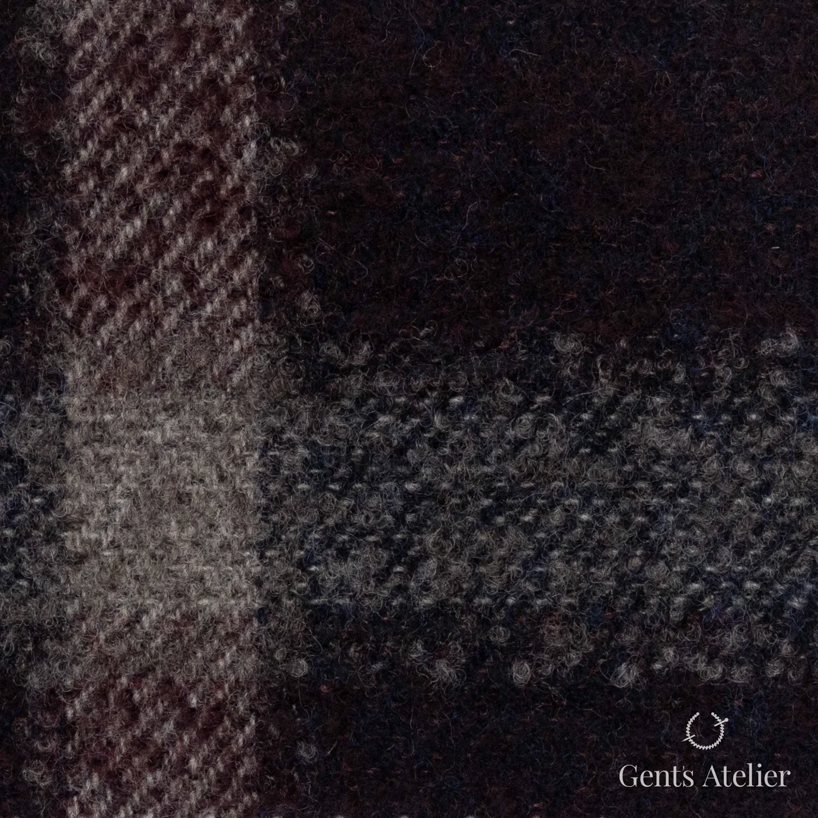 Костюмная ткань Marzoni 641 - 070 / 900 — Deep Red / Серый, клетка, 90% шерсть, 10% полиамид
