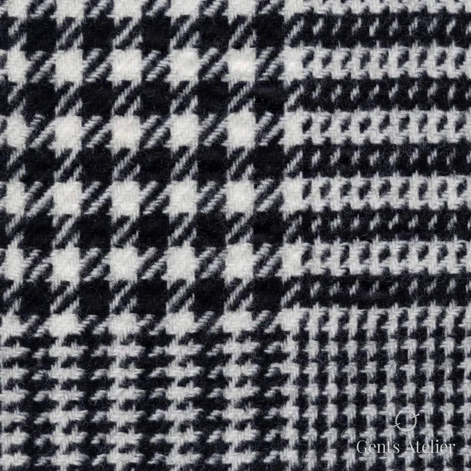 Костюмная ткань Marzoni 651 - 594 / 1500 — Чёрный / Белый, гусиная лапка, 90% шерсть, 10% кашемир