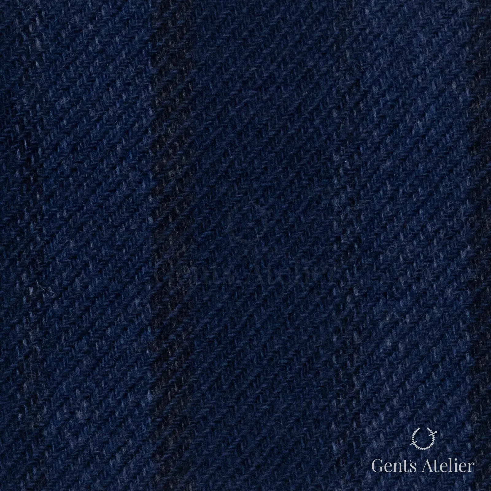 Костюмная ткань Marzoni 651 - 622 / 1500 — Тёмно-синий / Чёрный, полоса, 90% шерсть, 10% кашемир