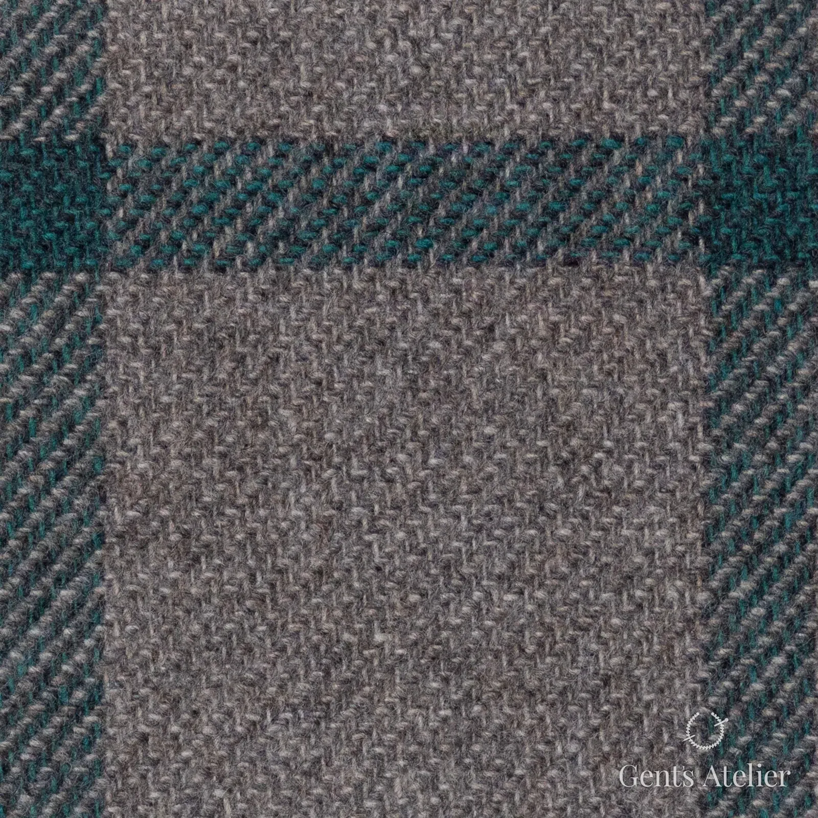 Костюмная ткань Marzoni 651 - 669 / 1200 — Тауп / Зелёный, клетка, 90% шерсть, 10% кашемир