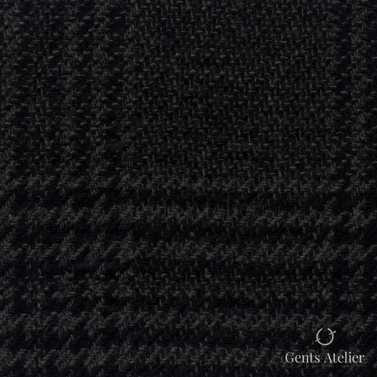 Костюмная ткань Marzoni 651 - 683 / 1500 — Оливковый / Чёрный, ёлочка, 90% шерсть, 10% кашемир
