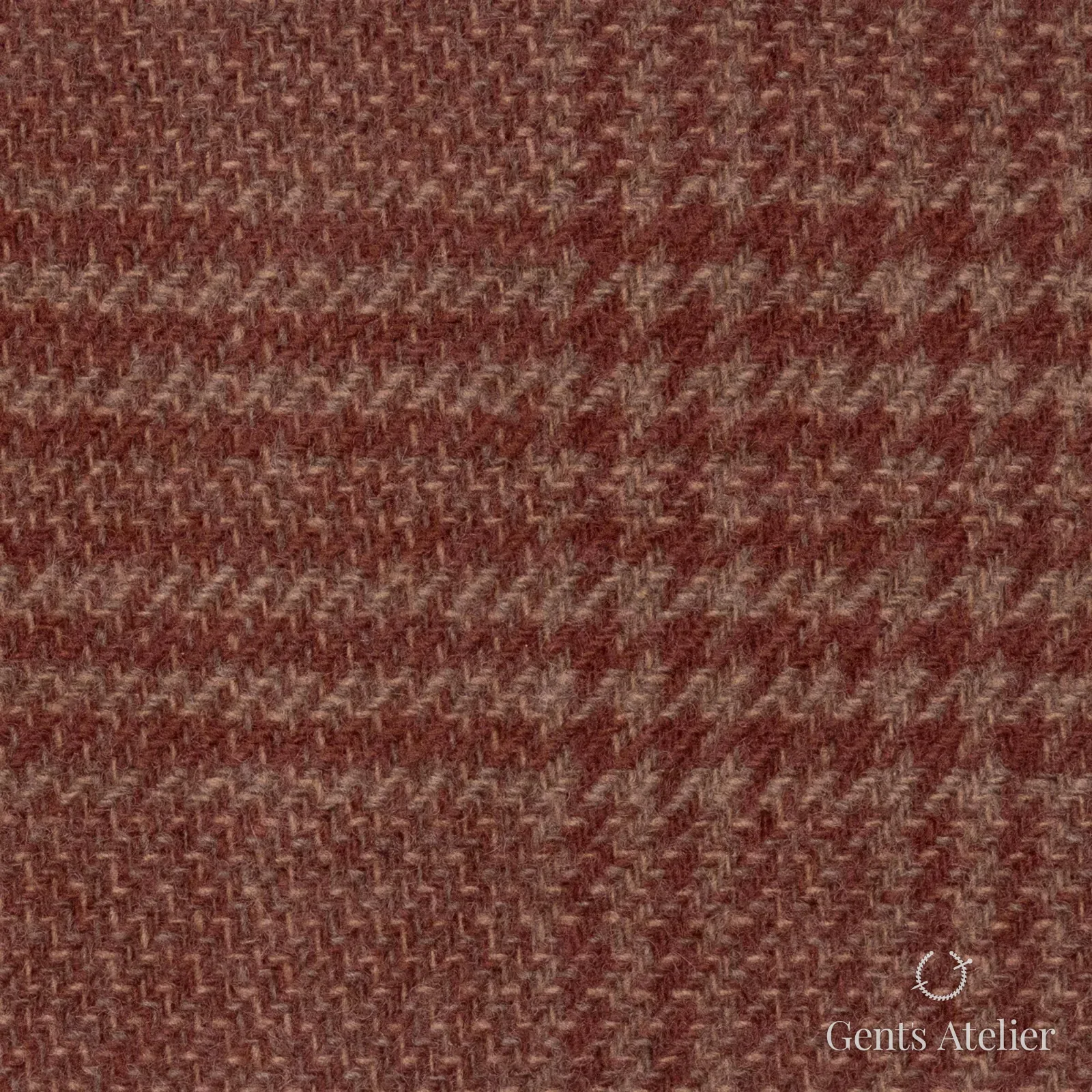 Костюмная ткань Marzoni 651 - 686 / 1500 — Coral / Красный, ёлочка, 90% шерсть, 10% кашемир