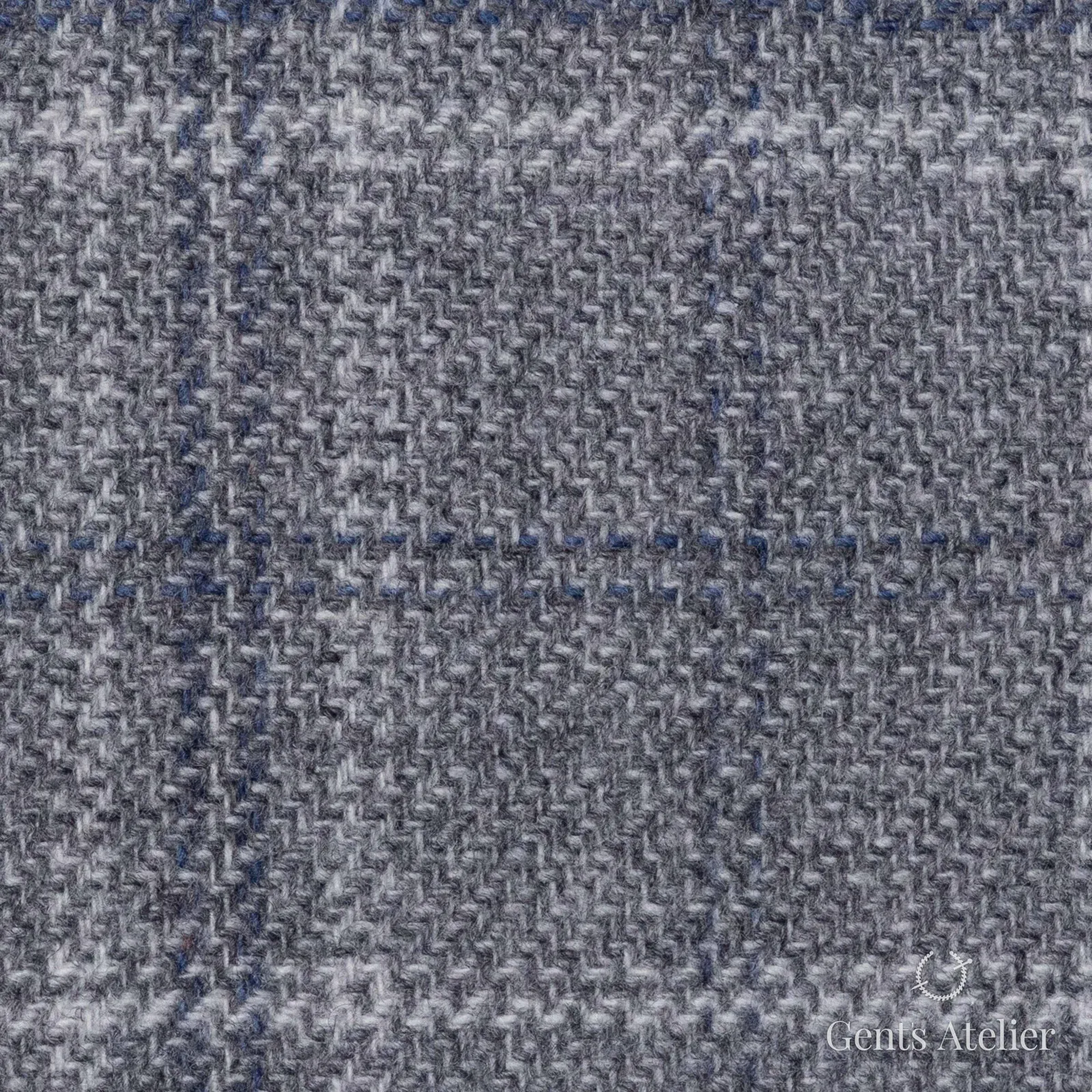 Костюмная ткань Marzoni 651 - 687 / 1500 — Серый / Белый, оконная клетка, 90% шерсть, 10% кашемир