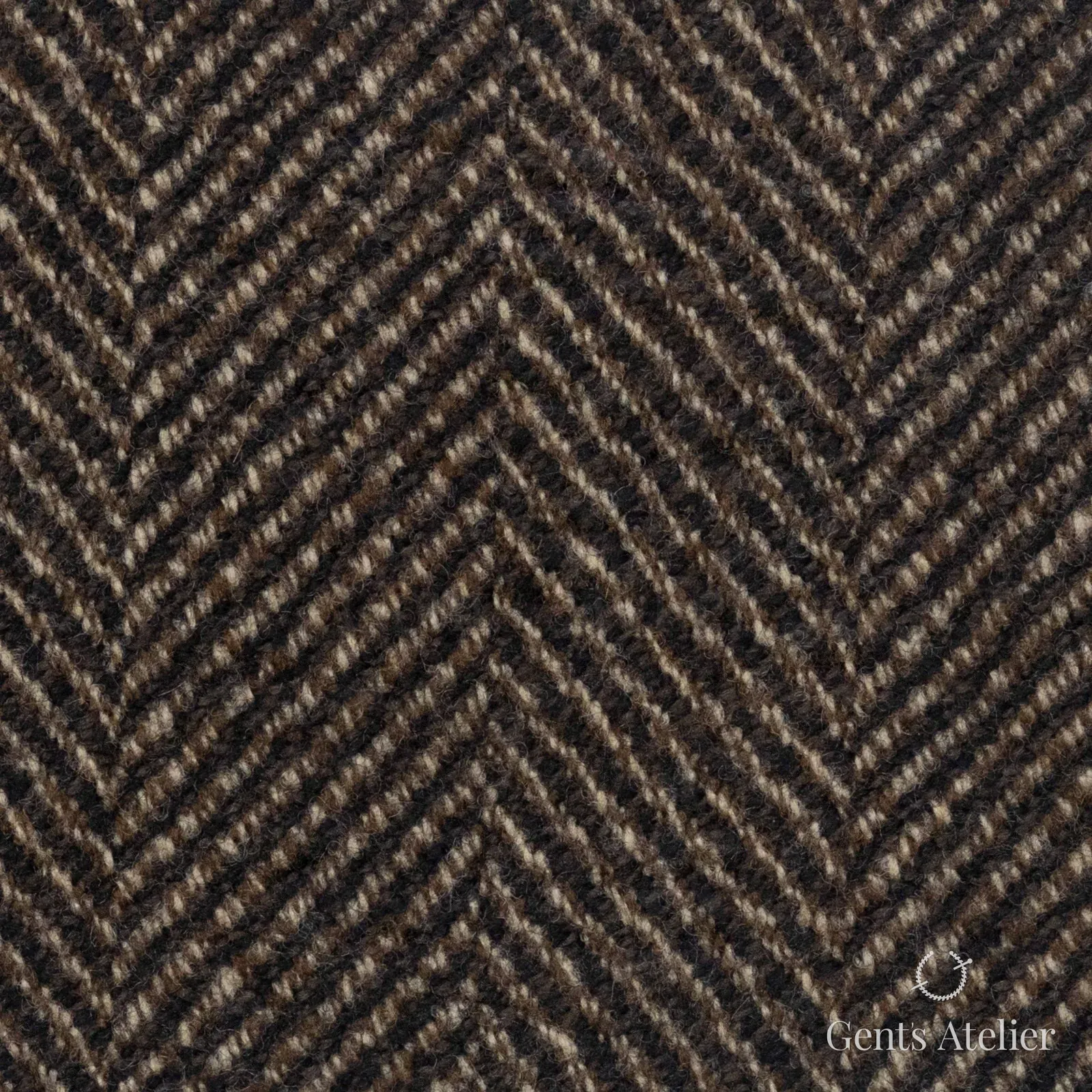 Костюмная ткань Marzoni 662 - 024 / 2200 — Коричневый, ёлочка, 90% шерсть, 10% кашемир