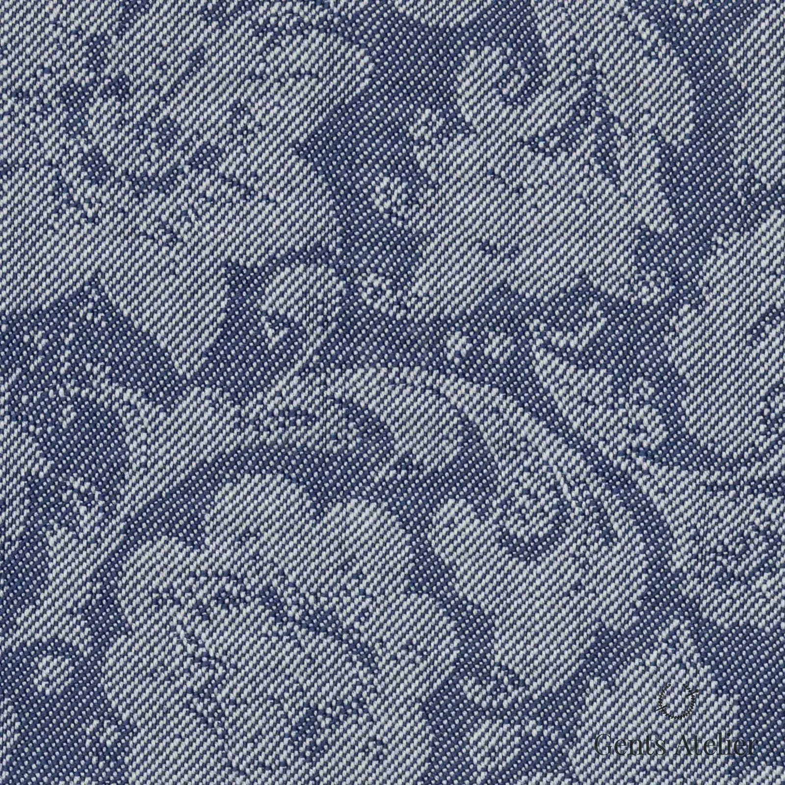 Костюмная ткань Marzoni 609 - 444 / 1000 — Серо-синий, узор, 100% шерсть