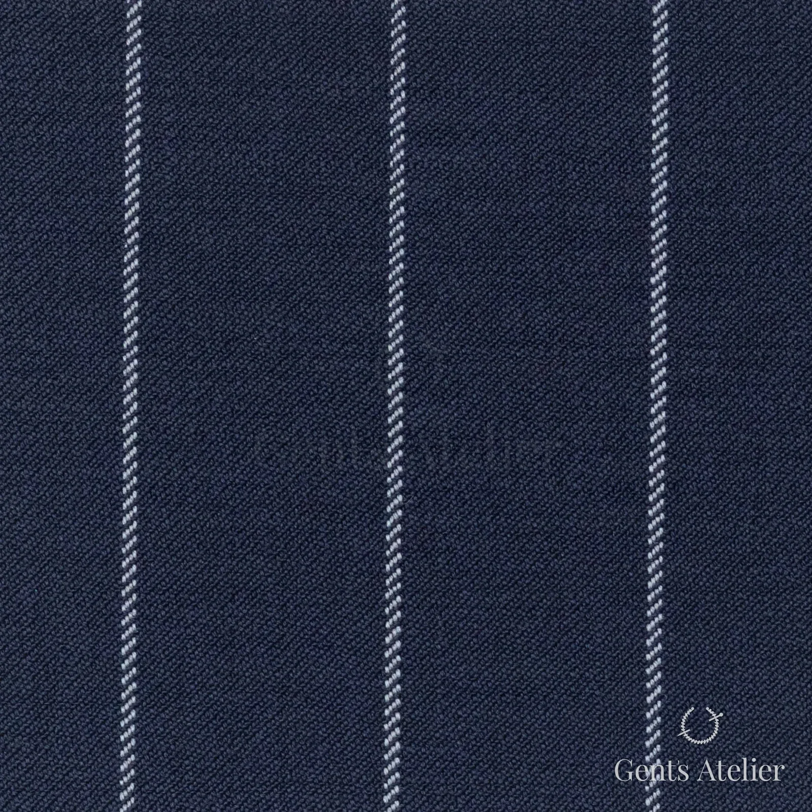 Костюмная ткань Marzoni 723 - 003 / 1200 — Тёмно-синий / Белый, полоса, 100% шерсть