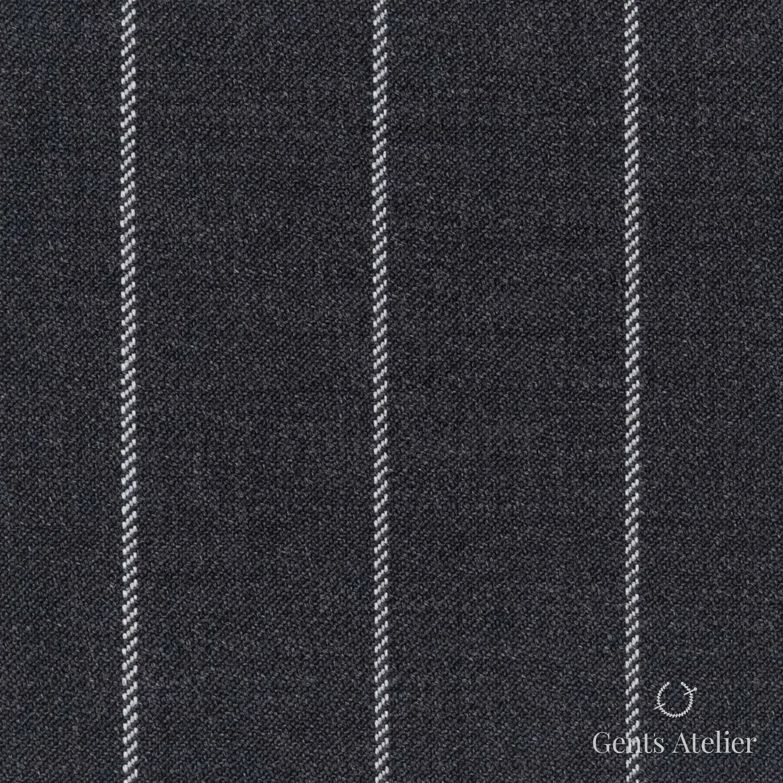 Костюмная ткань Marzoni 723 - 004 / 1200 — Антрацит / Белый, полоса, 100% шерсть