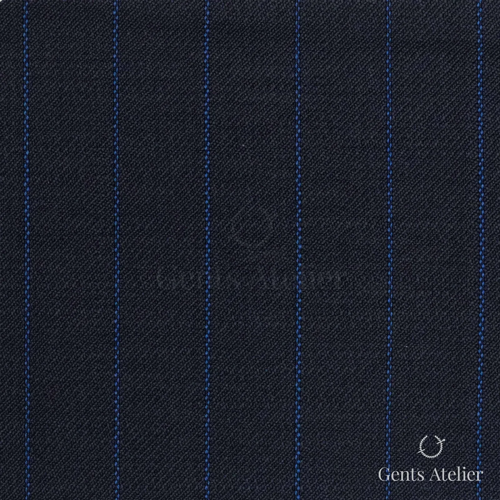 Костюмная ткань Marzoni 723 - 010 / 1200 — Тёмно-синий / Синий, полоса, 100% шерсть