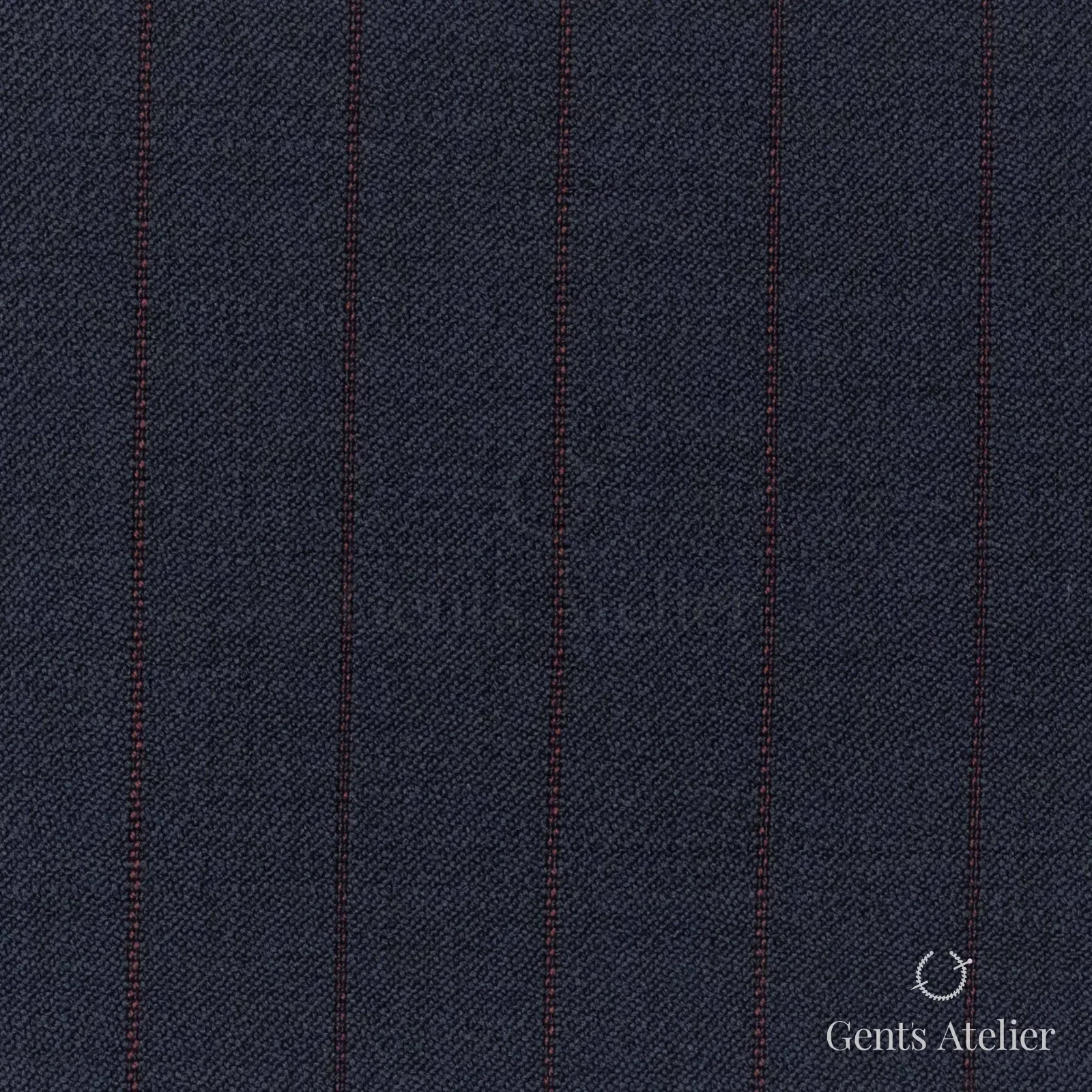 Костюмная ткань Marzoni 723 - 012 / 1200 — Тёмно-синий / Красный, полоса, 100% шерсть