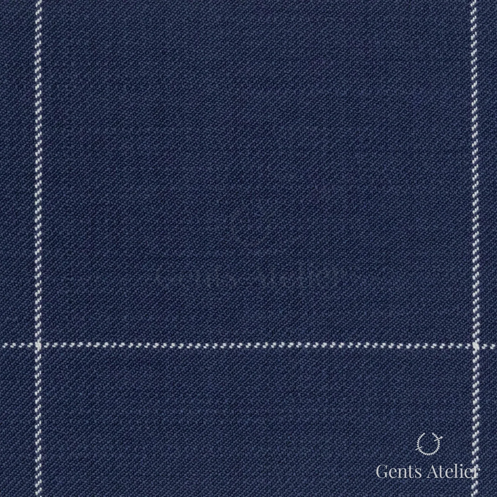 Костюмная ткань Marzoni 723 - 014 / 1200 — Синий / Белый, оконная клетка, 100% шерсть