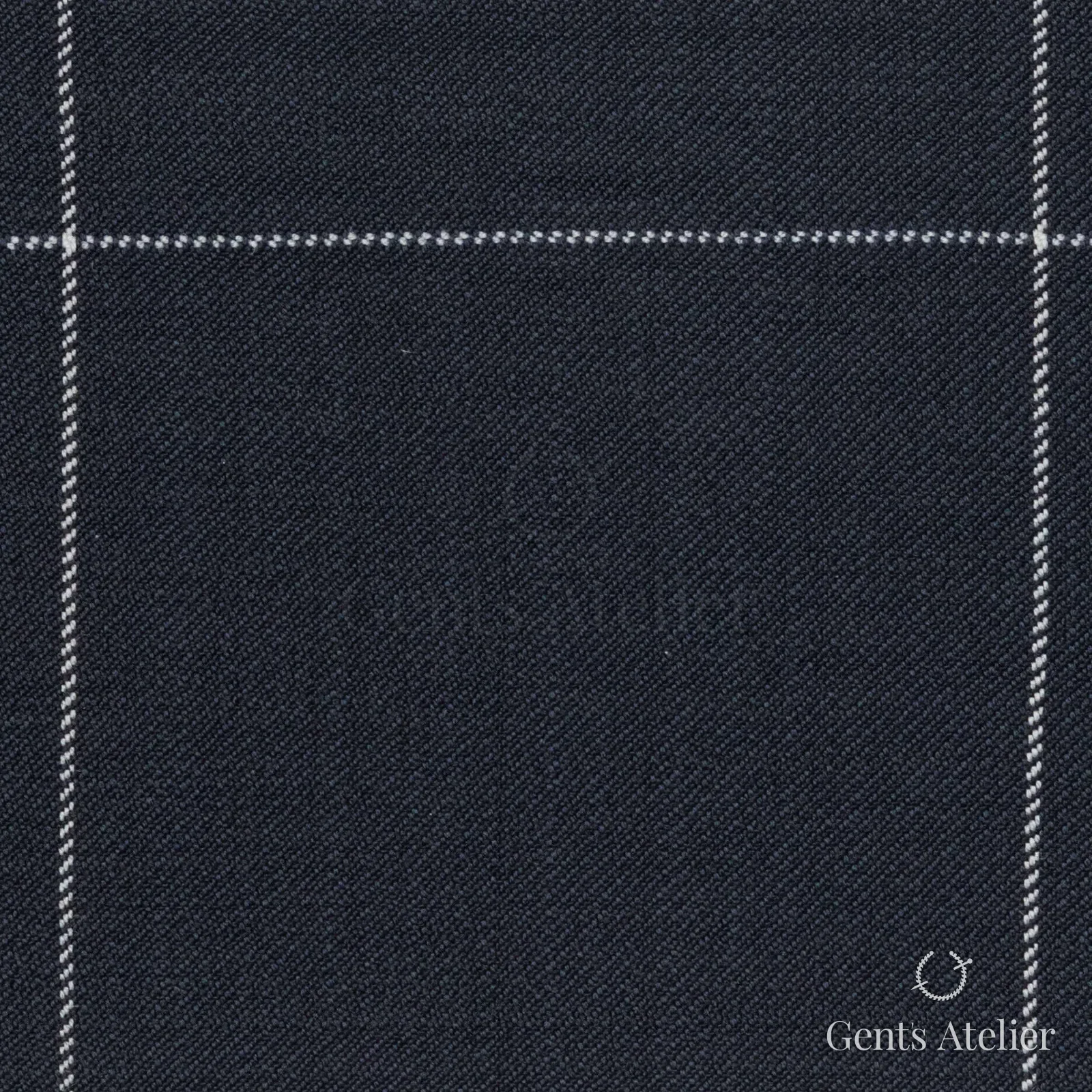 Костюмная ткань Marzoni 723 - 015 / 1200 — Тёмно-синий / Белый, оконная клетка, 100% шерсть